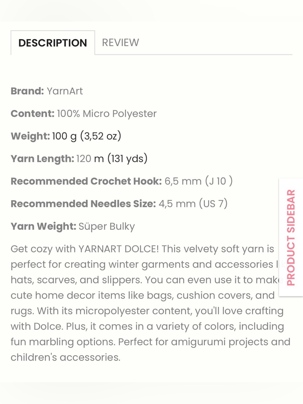Dolce Yarn- Color 751 - Picture 4 of 4